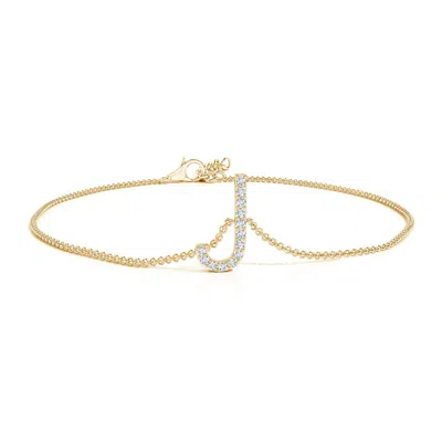 Angara Prong-set Diamond Capital "j" Initial Bracelet In Gold