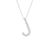 Angara Prong-set Diamond Capital "j" Initial Pendant In White Gold/g