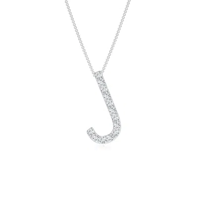 Angara Prong-set Diamond Capital "j" Initial Pendant In Metallic
