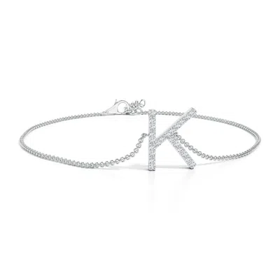 Angara Prong-set Diamond Capital "k" Initial Bracelet In Metallic