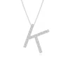 Angara Prong-set Diamond Capital "k" Initial Pendant In White Gold/h