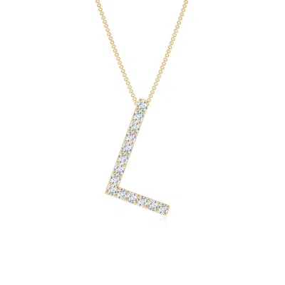 Angara Prong-set Diamond Capital "l" Initial Pendant In Gold