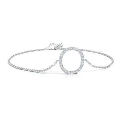 Angara Prong-set Diamond Capital "o" Initial Bracelet In Metallic