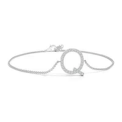 Angara Prong-set Diamond Capital "q" Initial Bracelet In Metallic