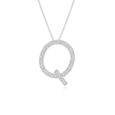 Angara Prong-set Diamond Capital "q" Initial Pendant In Metallic