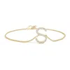 Angara Prong-set Diamond Capital "s" Initial Bracelet In Yellow Gold/g