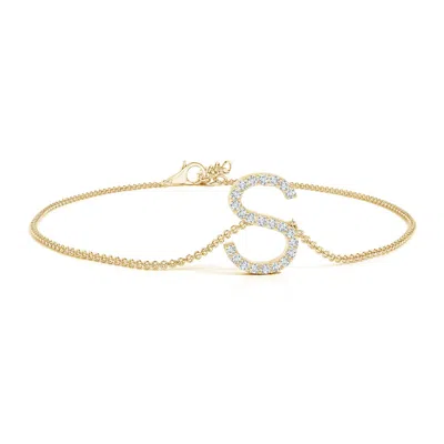 Angara Prong-set Diamond Capital "s" Initial Bracelet In Gold