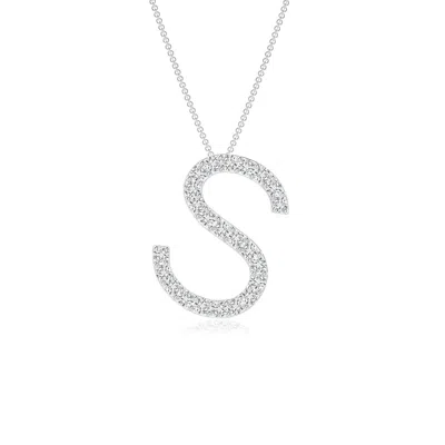 Angara Prong-set Diamond Capital "s" Initial Pendant In Metallic