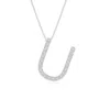 Angara Prong-set Diamond Capital "u" Initial Pendant In White Gold/h