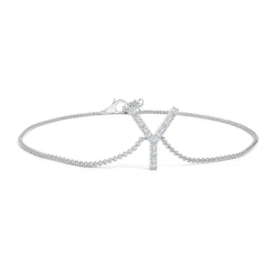 Angara Prong-set Diamond Capital "y" Initial Bracelet In Metallic
