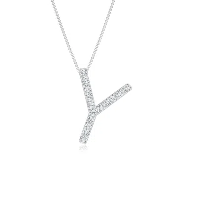 Angara Prong-set Diamond Capital "y" Initial Pendant In White