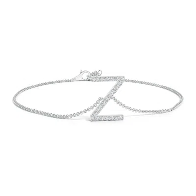 Angara Prong-set Diamond Capital "z" Initial Bracelet In Metallic