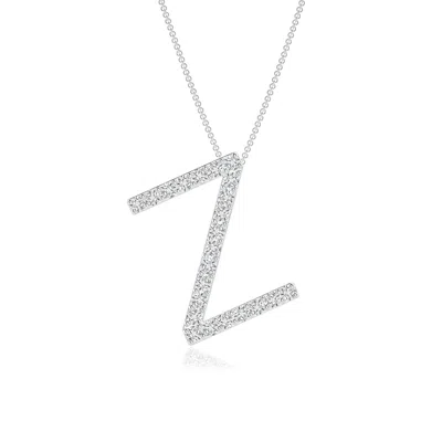 Angara Prong-set Diamond Capital "z" Initial Pendant In Metallic