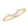 Angara Prong-set Diamond Comfort Fit Curved Wedding Ring In Yellow Gold/g