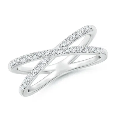 Angara Prong-set Diamond Criss Cross Ring In White