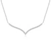 Angara Prong-set Diamond Curved Necklace In White Gold/g