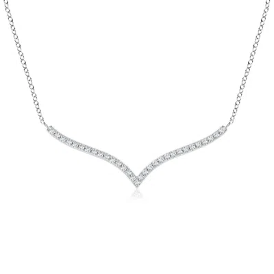 Angara Prong-set Diamond Curved Necklace In Gray