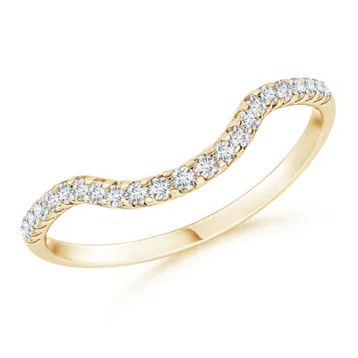 Angara Prong Set Diamond Curved Wedding Ring For Women In Gold