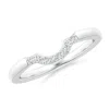 Angara Prong-set Diamond Curved Wedding Ring In Platinum/g