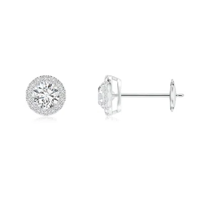 Angara Prong-set Diamond Halo Stud Earrings In Metallic