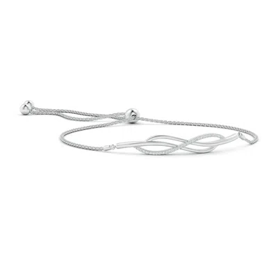 Angara Prong-set Diamond Infinity Bolo Bracelet In Metallic