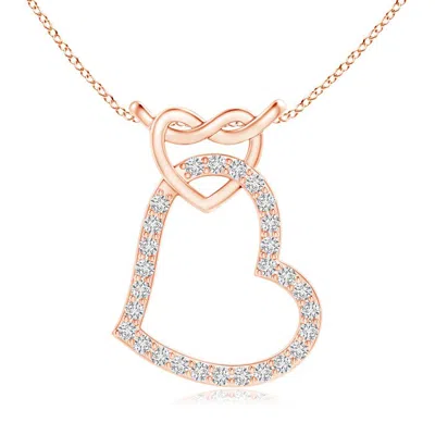 Angara Prong-set Diamond Interlocking Twin Heart Pendant