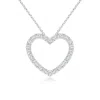 Angara Prong-set Diamond Open Heart Pendant In White Gold/g