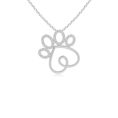 Angara Prong-set Diamond Paw Print Pendant In White