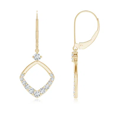 Angara Prong-set Diamond Rhombus Drop Earrings In Gold