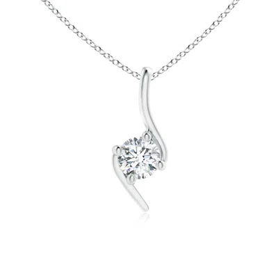Angara Prong-set Diamond Solitaire Bypass Pendant In Metallic