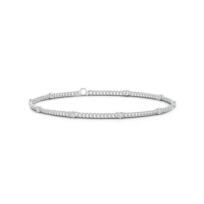 Angara Prong-set Diamond Station Bracelet In Metallic