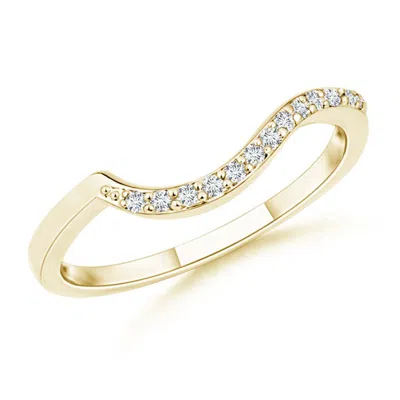 Angara Prong Set Diamond Swirl Wedding Ring For Women In Gold