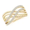 Angara Prong-set Diamond Twisted Rope Wrap Ring In Yellow Gold/h