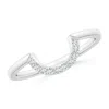 Angara Prong-set Diamond U-shaped Comfort Fit Wedding Ring In Platinum/g