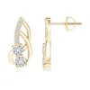 Angara Prong-set Double Diamond Loop Earrings In Yellow Gold/h