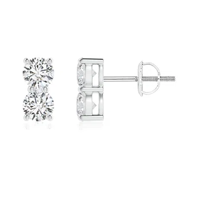 Angara Prong-set Double Diamond Stud Earrings