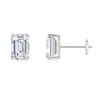 Angara Prong-set Emerald-cut Diamond Solitaire Stud Earrings In White Gold/g