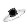 Angara Prong-set Enhanced Black Diamond Solitaire Engagement Ring