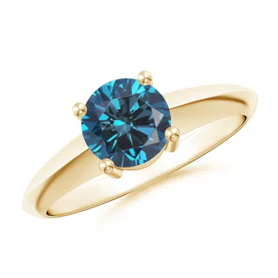 Angara Prong-set Enhanced Blue Diamond Solitaire Engagement Ring In Gold