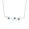 Angara Prong-set Enhanced Blue Diamond Tree Branch Necklace In White Gold/teal Blue