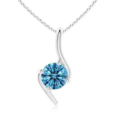 Angara Prong-set Fancy Intense Blue Diamond Solitaire Bypass Pendant