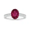 Angara Prong-set Gia Certified Oval Pink Sapphire Ring With Diamonds In White Gold/medium Pink