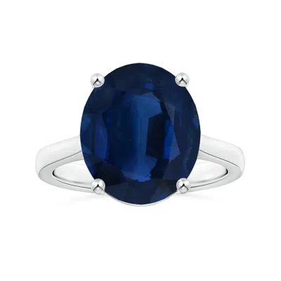 Angara Prong-set Gia Certified Oval Sapphire Solitaire Reverse Tapered Shank Ring In Gold