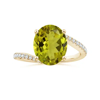 Angara Prong-set Gia Certified Oval Tourmaline Bypass Ring In Gold