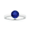 Angara Prong-set Gia Certified Round Blue Sapphire Solitaire Ring In White Gold/deep Rich Blue
