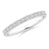 Angara Prong Set Half Eternity Round Diamond Wedding Ring In Platinum/h