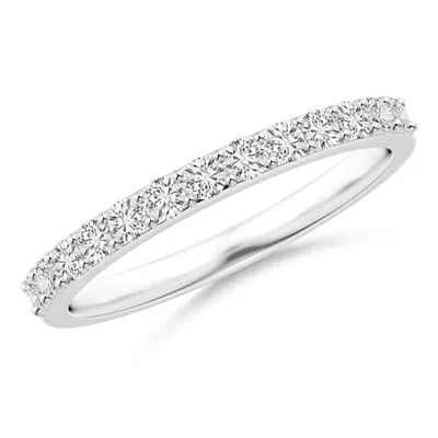 Angara Prong Set Half Eternity Round Diamond Wedding Ring In Metallic
