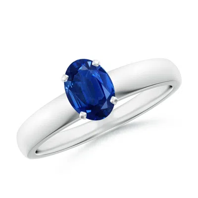 Angara Prong-set Oval Blue Sapphire Solitaire Engagement Ring