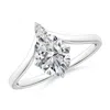 Angara Prong-set Oval Diamond Chevron Engagement Ring In White Gold/h