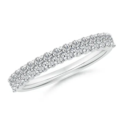 Angara Prong-set Oval Diamond Half Eternity Wedding Ring In White